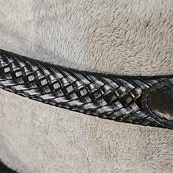 Men's Black Braided Belt. Leathertab bonded lacing. Size 46. Never worn - Picture 2 of 4